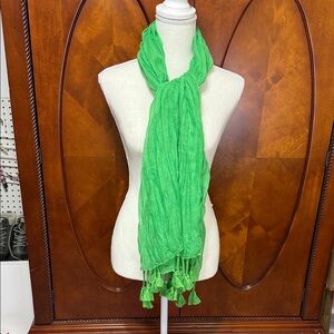 Green Tassel Scarf